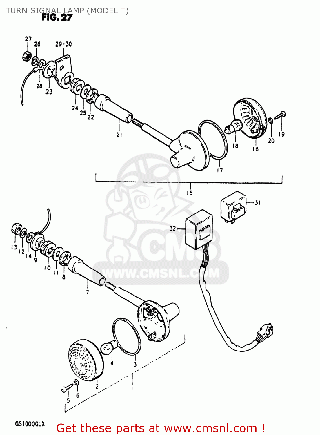 TURN SIGNAL LAMP (MODEL T) GS1000 1981 (X) USA (E03)