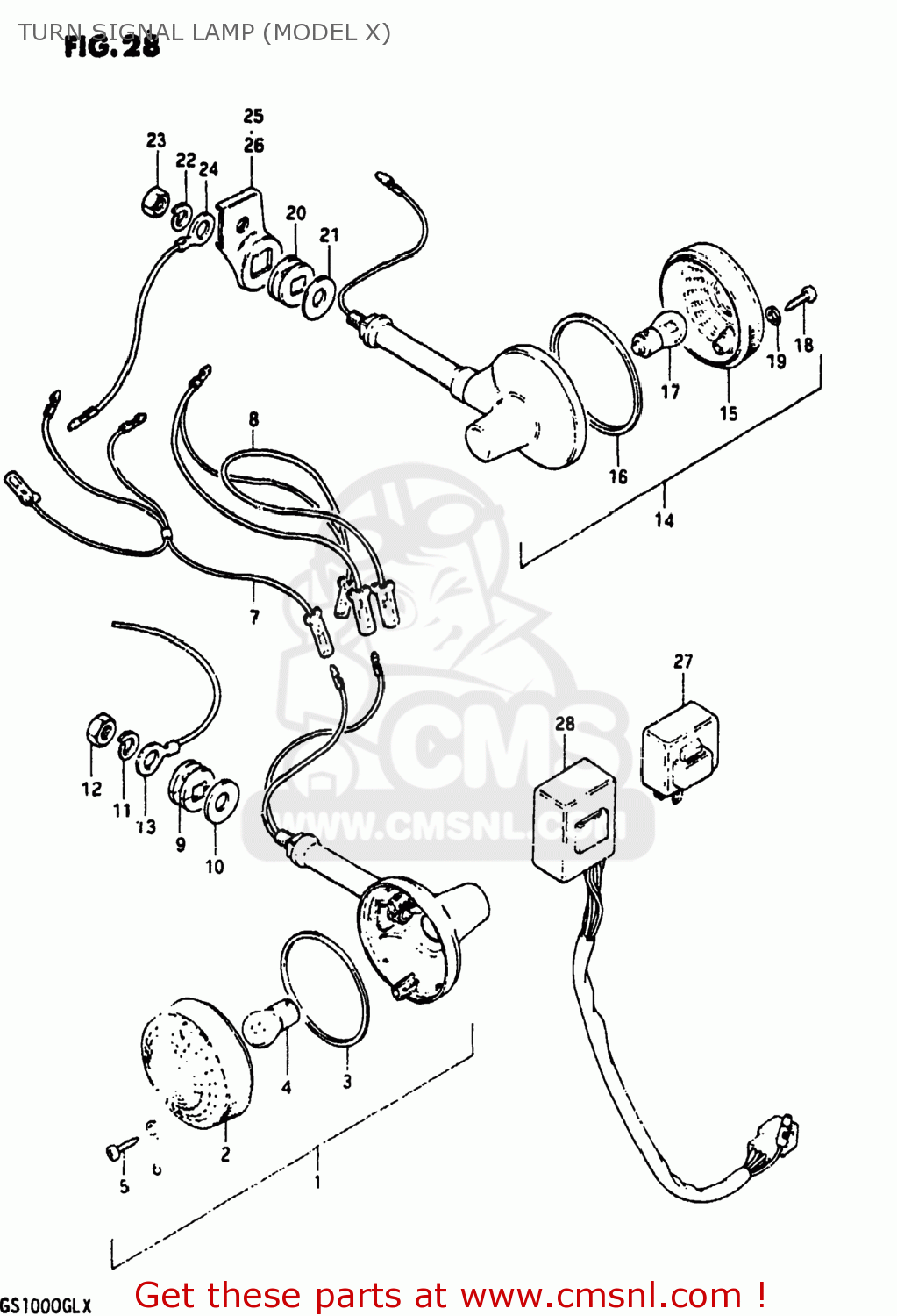 TURN SIGNAL LAMP (MODEL X) GS1000 1981 (X) USA (E03)