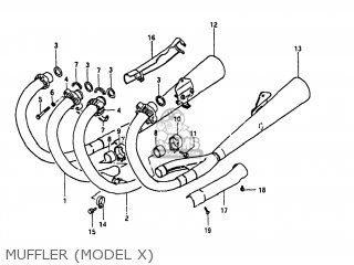 MUFFLER (MODEL X) - GS1000 1981 (X) USA (E03)
