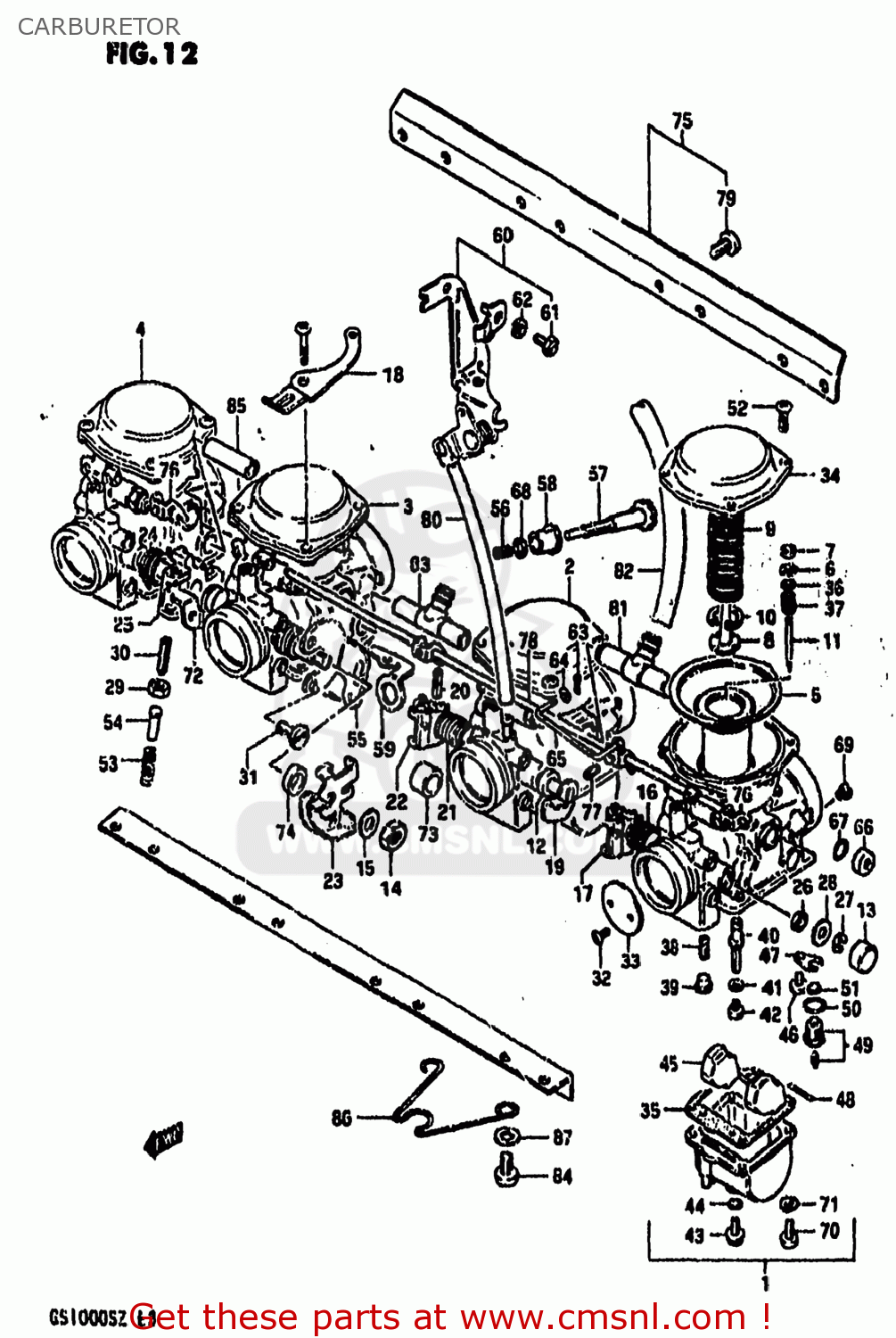 Suzuki GS1000 1982 (Z) USA (E03) CARBURETOR - buy original CARBURETOR ...