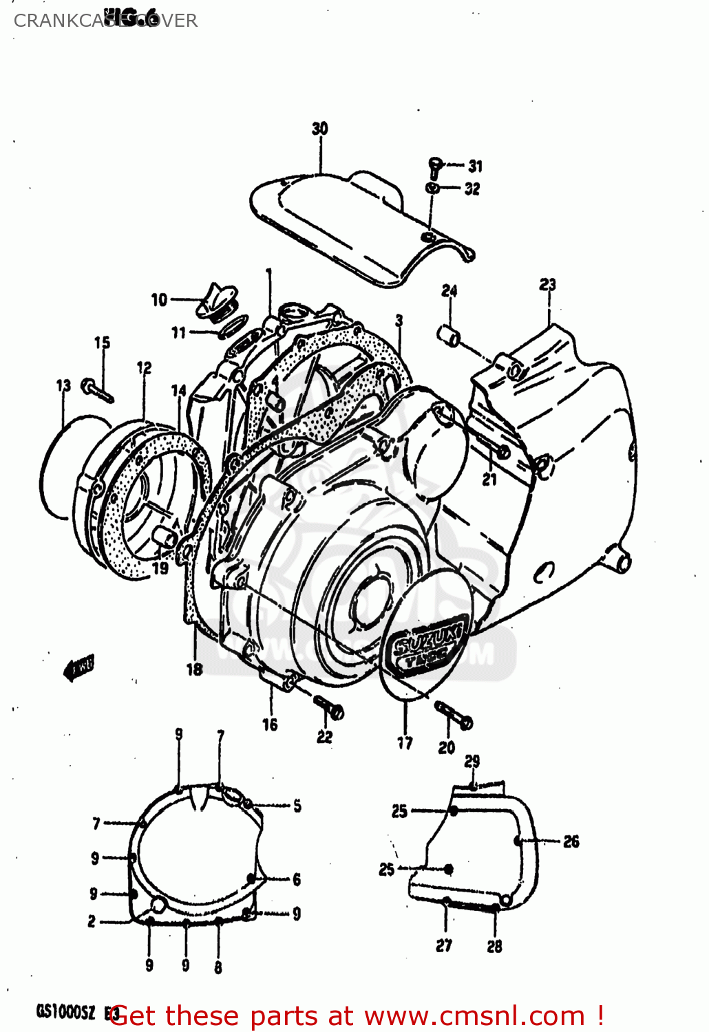 CRANKCASE COVER GS1000 1982 (Z) USA (E03)