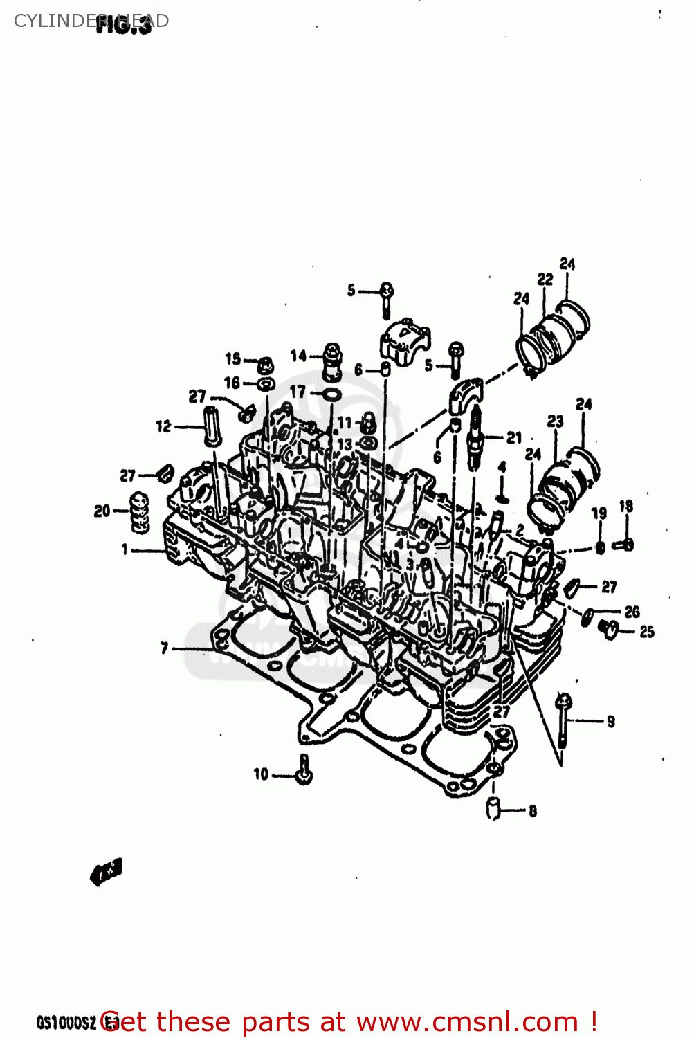 CYLINDER HEAD GS1000 1982 (Z) USA (E03)