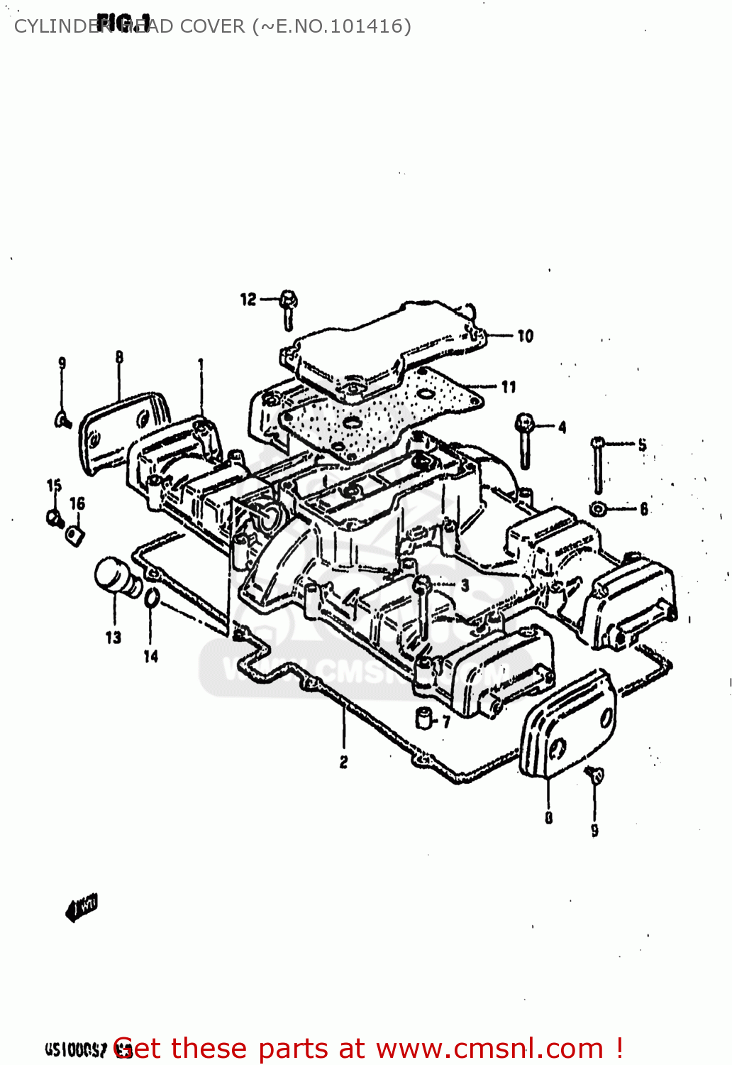CYLINDER HEAD COVER (~E.NO.101416) GS1000 1982 (Z) USA (E03)