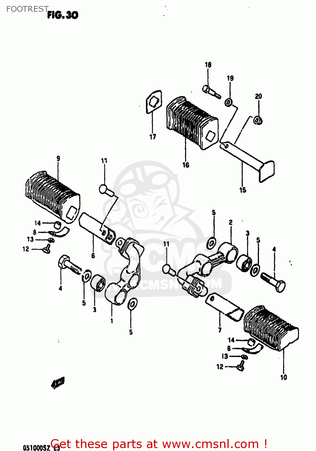 FOOTREST GS1000 1982 (Z) USA (E03)