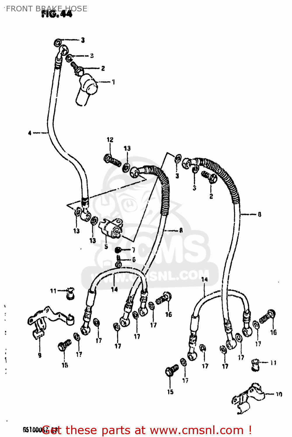 FRONT BRAKE HOSE GS1000 1982 (Z) USA (E03)