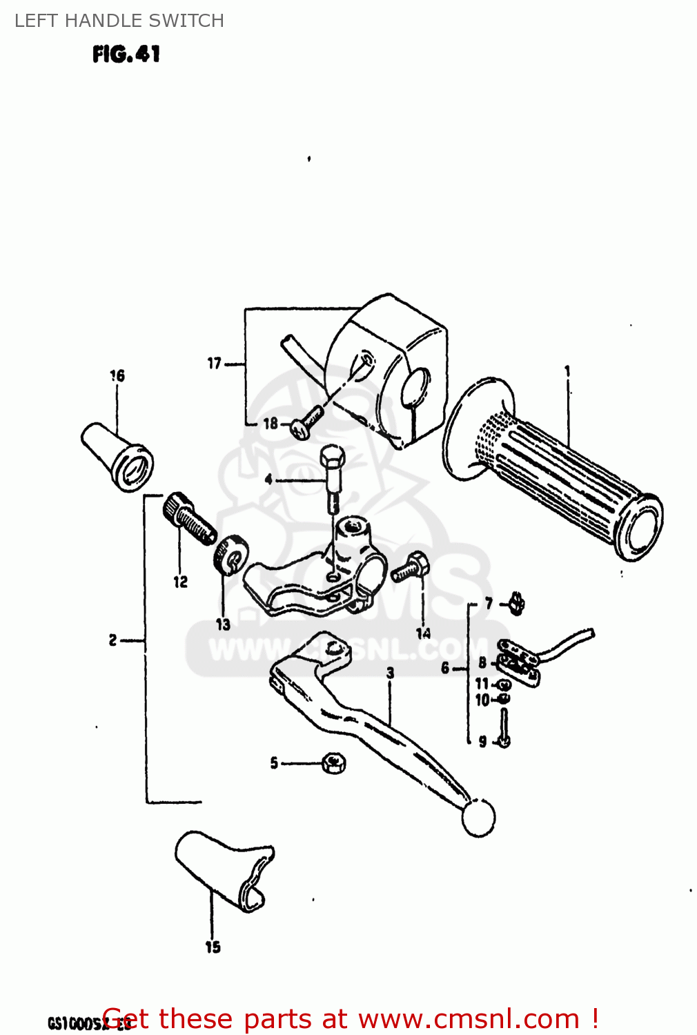 LEFT HANDLE SWITCH GS1000 1982 (Z) USA (E03)