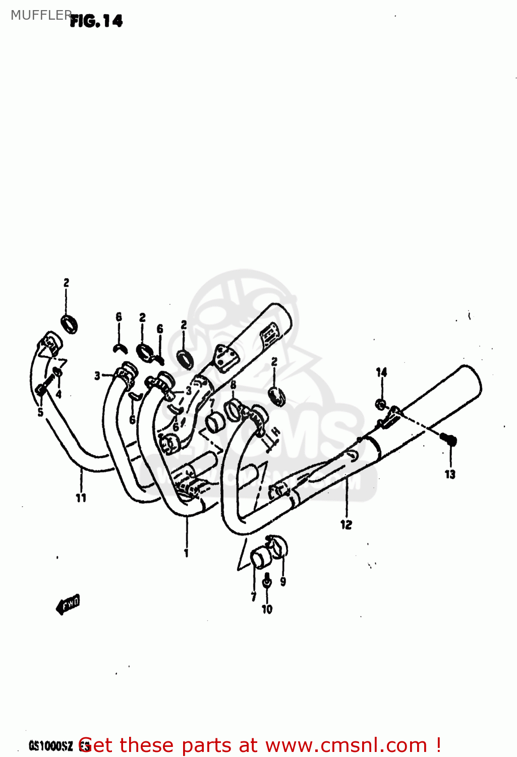 MUFFLER GS1000 1982 (Z) USA (E03)