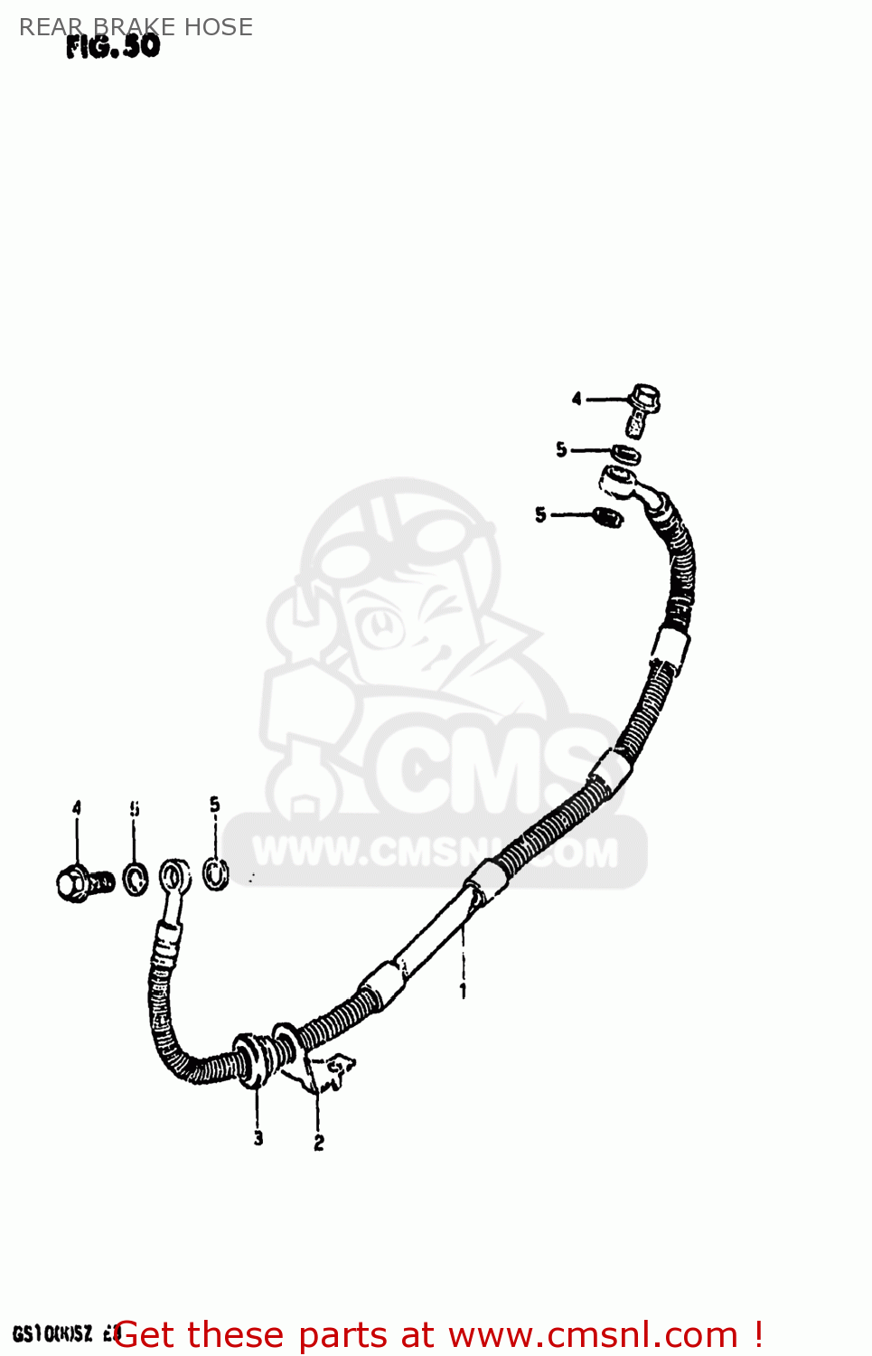 REAR BRAKE HOSE GS1000 1982 (Z) USA (E03)