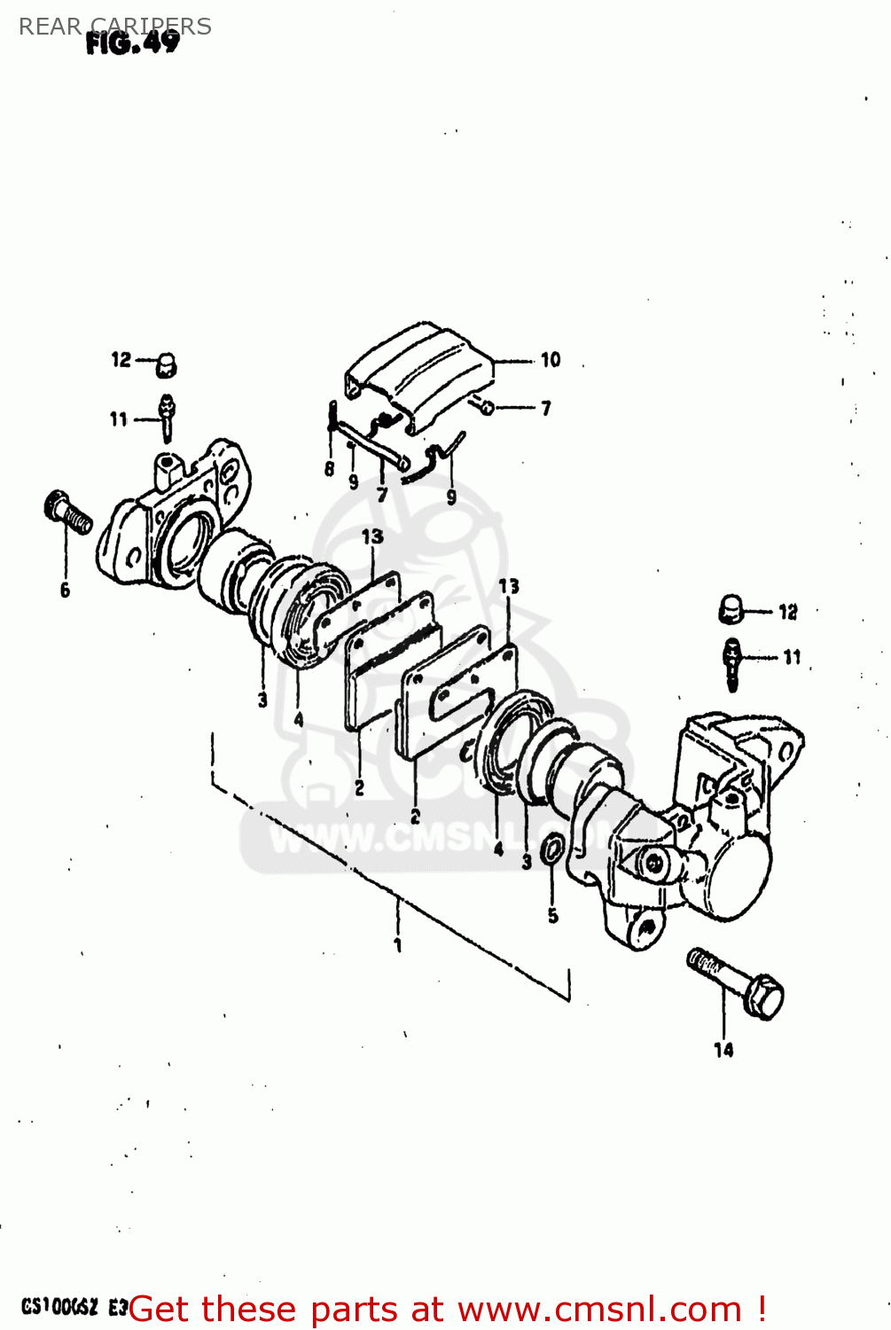 REAR CARIPERS GS1000 1982 (Z) USA (E03)