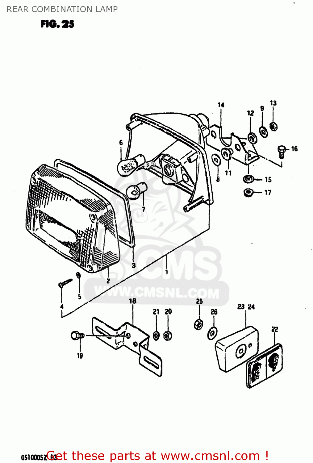 REAR COMBINATION LAMP GS1000 1982 (Z) USA (E03)