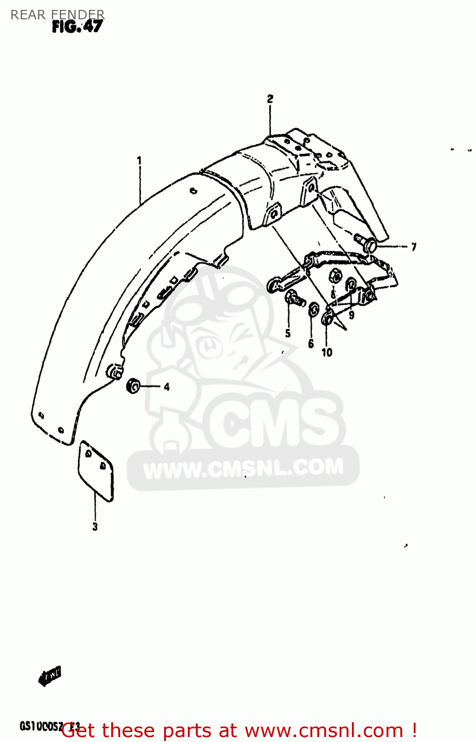 REAR FENDER GS1000 1982 (Z) USA (E03)