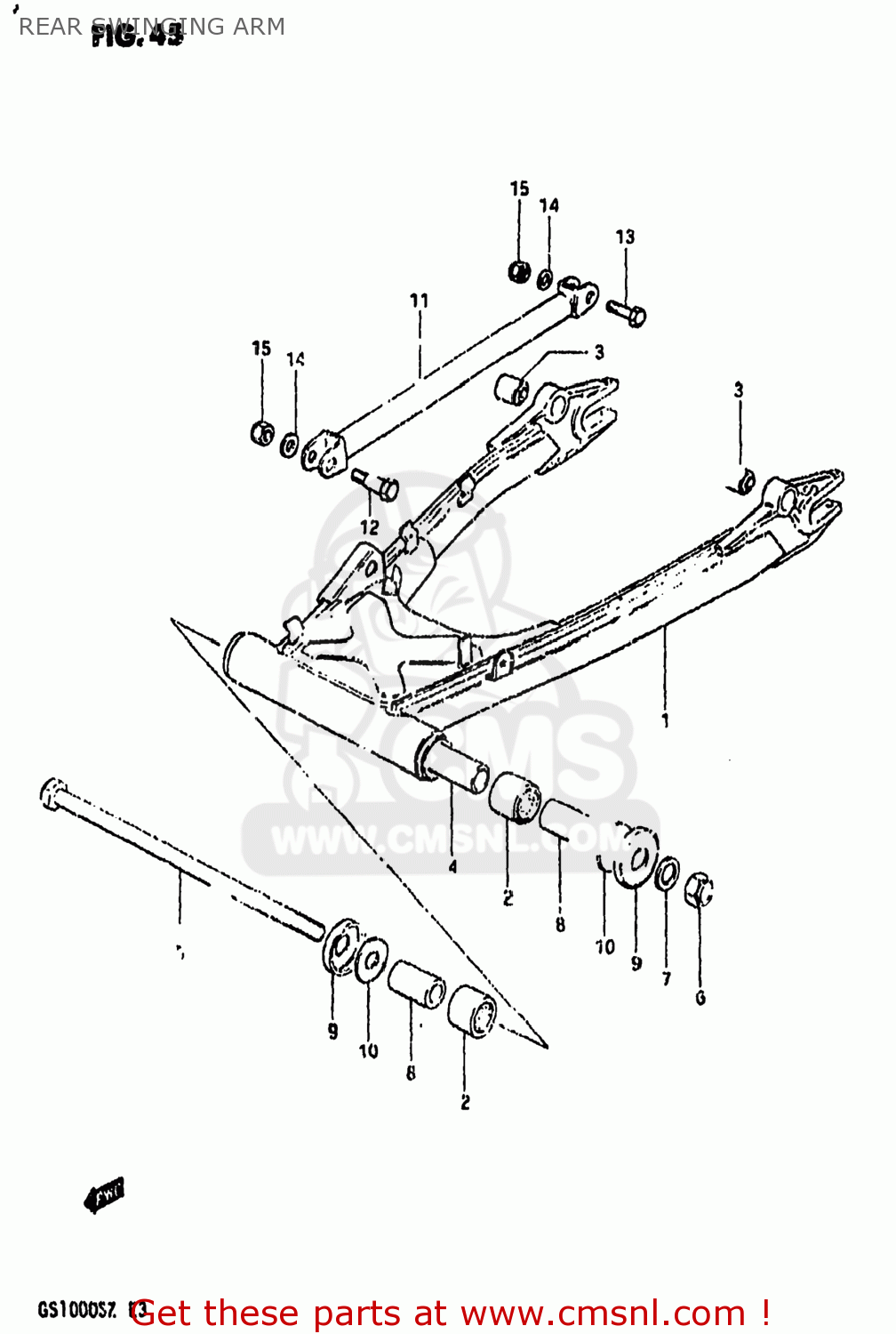 REAR SWINGING ARM GS1000 1982 (Z) USA (E03)