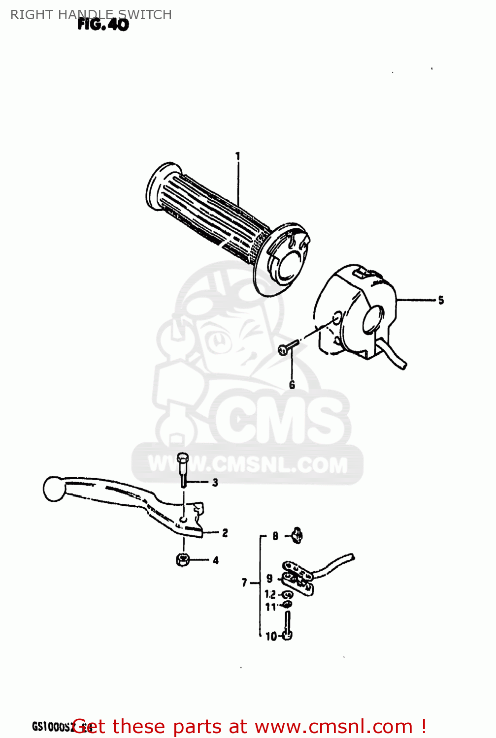 RIGHT HANDLE SWITCH GS1000 1982 (Z) USA (E03)