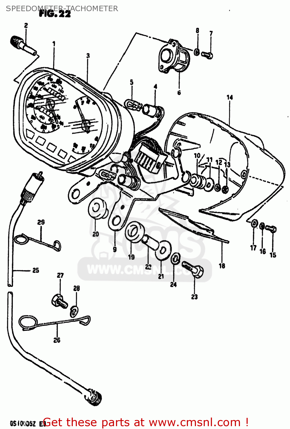 SPEEDOMETER-TACHOMETER GS1000 1982 (Z) USA (E03)