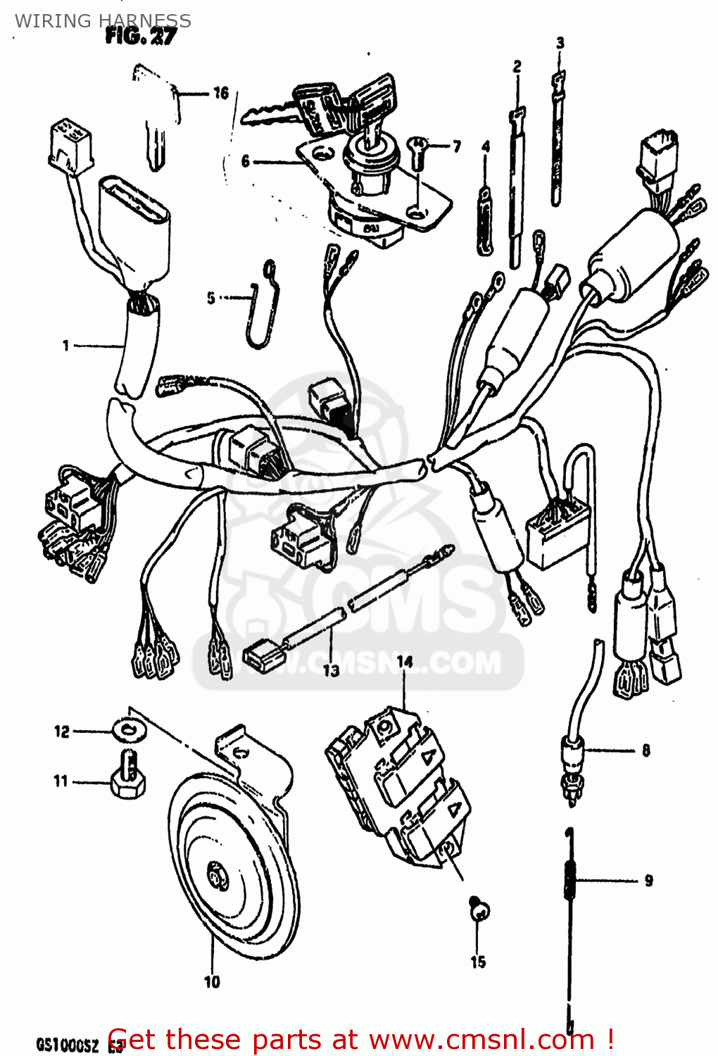WIRING HARNESS GS1000 1982 (Z) USA (E03)