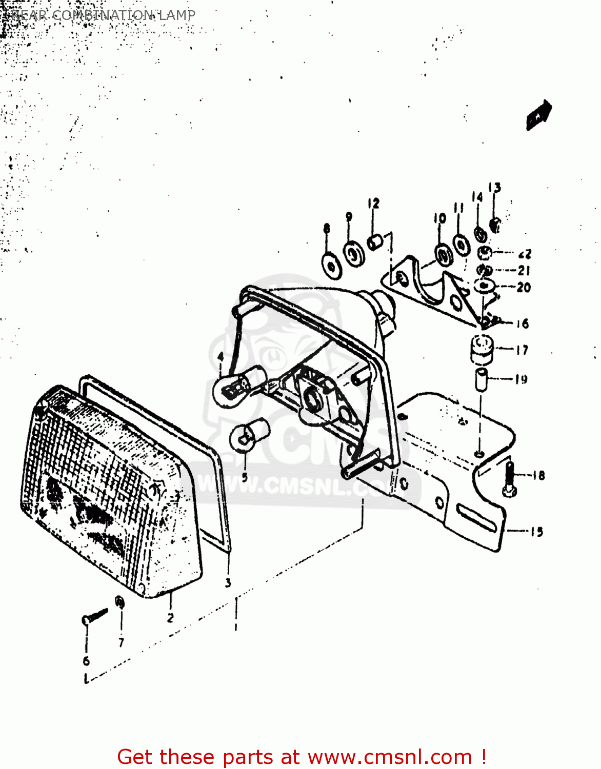 REAR COMBINATION LAMP GS1000C 1978 (C) USA (E03)
