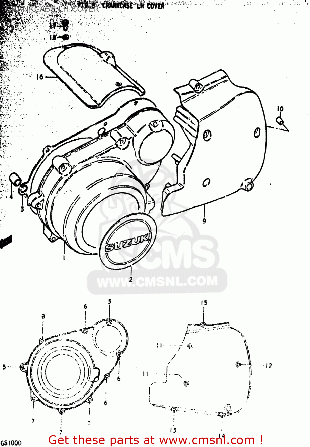 CRANKCASE LH COVER GS1000C 1979 (N) USA (E03)