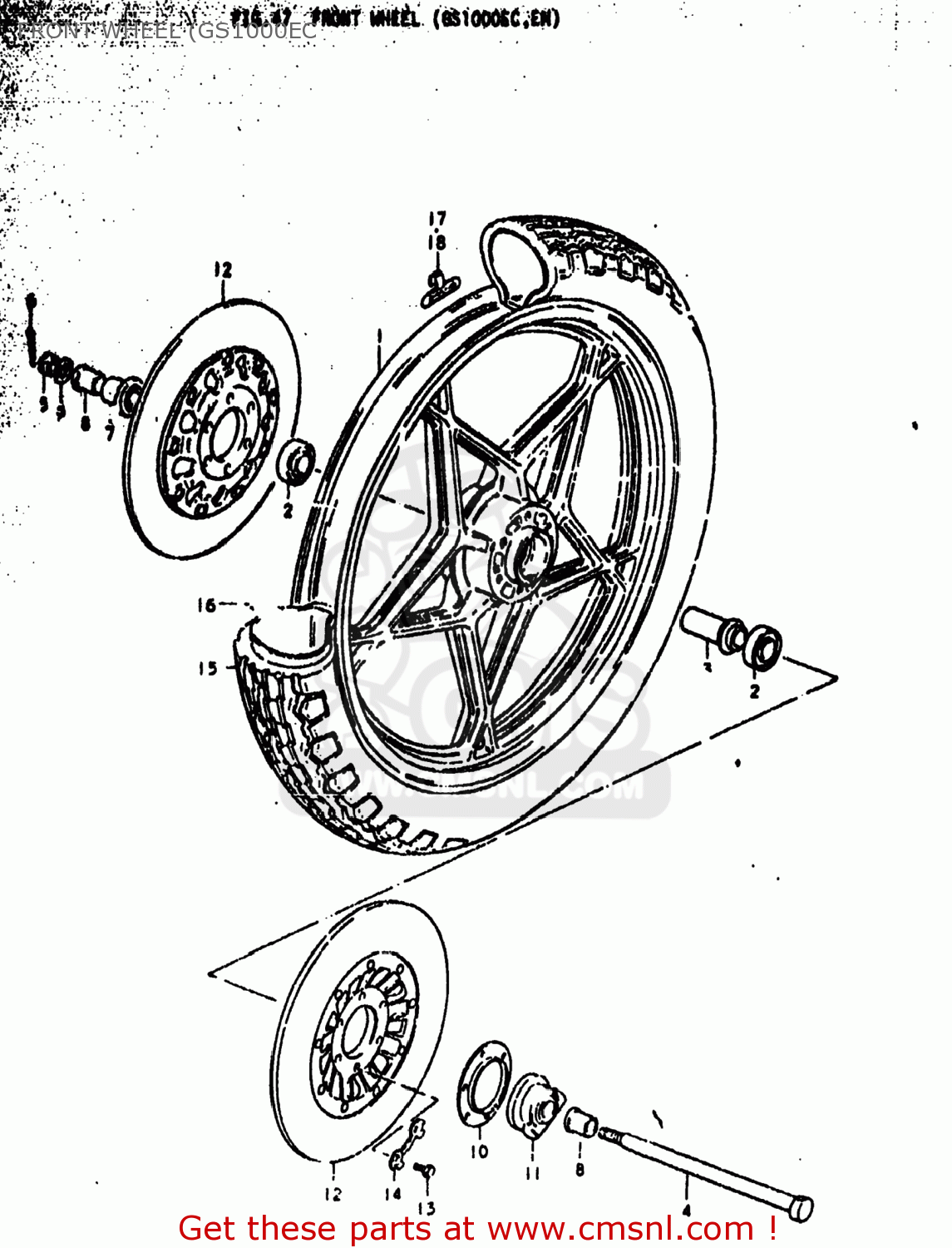 FRONT WHEEL (GS1000EC GS1000C 1979 (N) USA (E03)