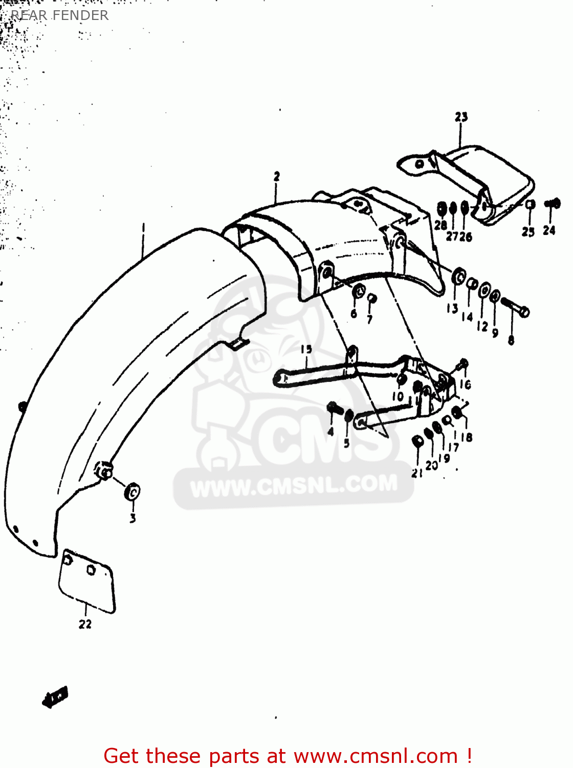 REAR FENDER GS1000C 1979 (N) USA (E03)