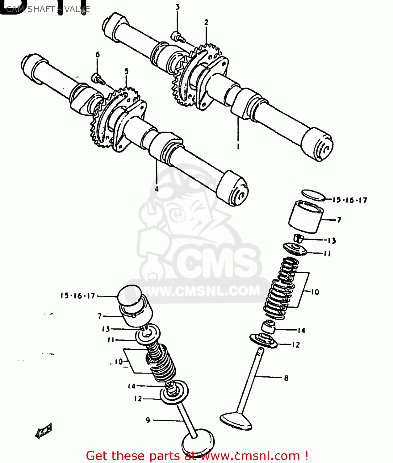 CAM SHAFT - VALVE GS1000E 1978 (C) GENERAL EXPORT (E01)