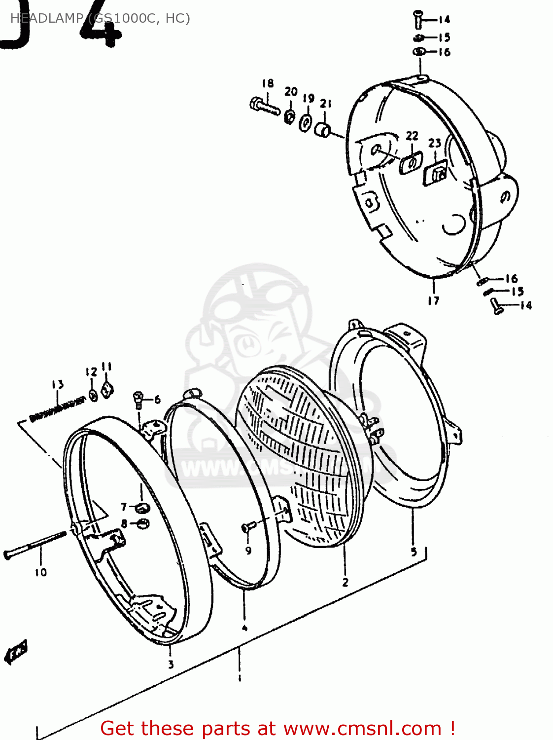 HEADLAMP (GS1000C, HC) GS1000E 1978 (C) GENERAL EXPORT (E01)
