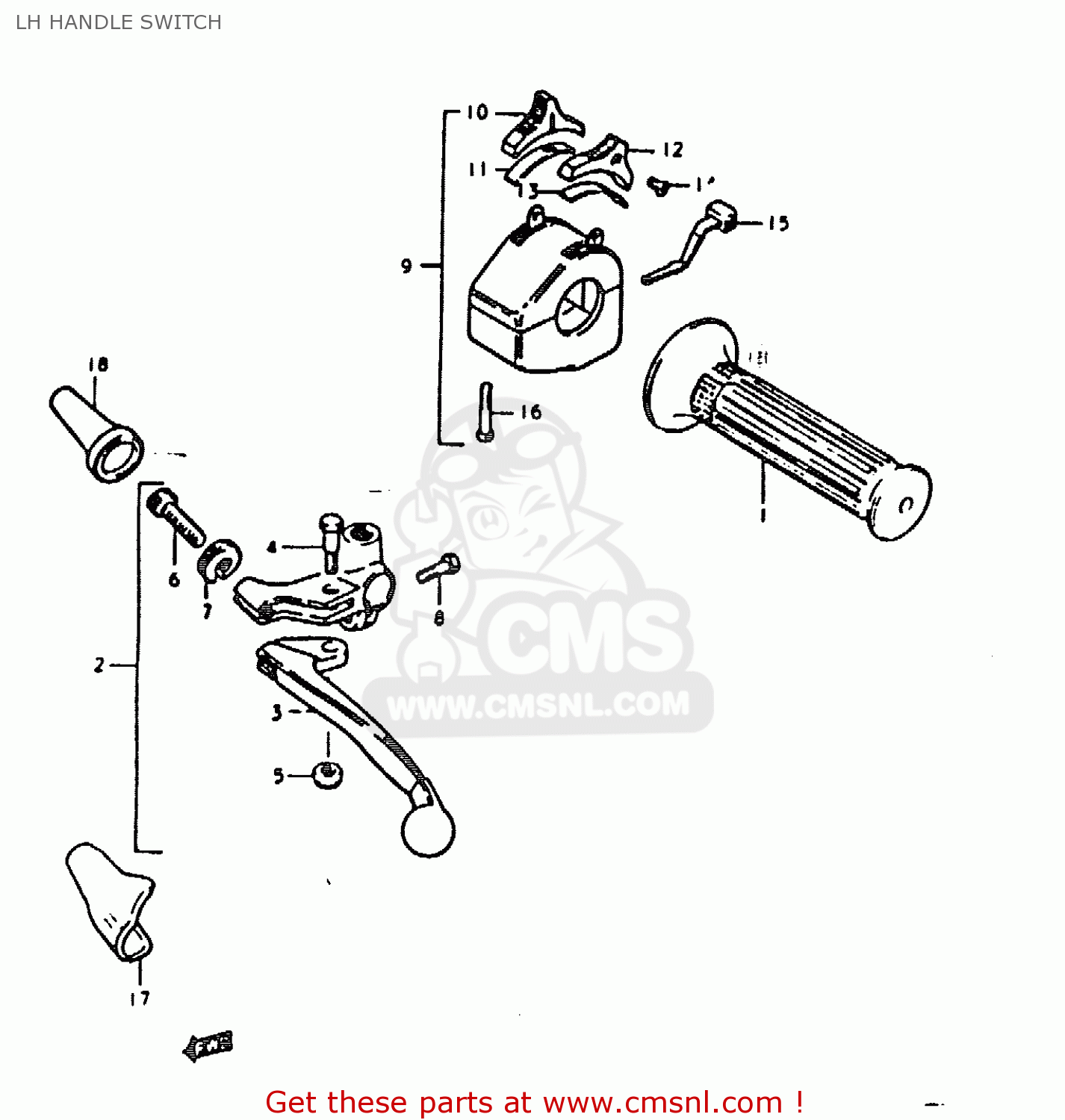 LH HANDLE SWITCH GS1000E 1978 (C) GENERAL EXPORT (E01)