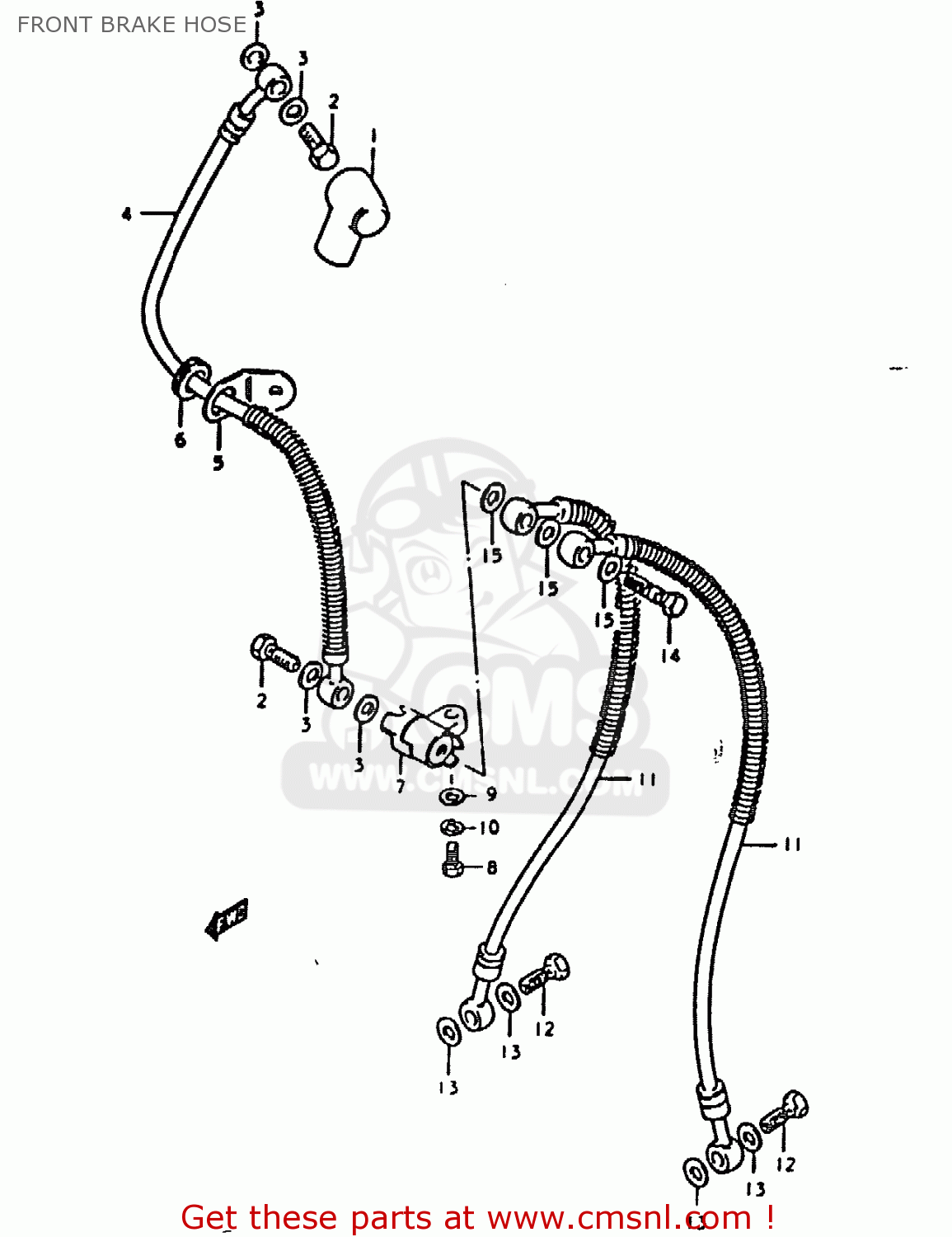 FRONT BRAKE HOSE GS1000E 1978 (C) GENERAL EXPORT (E01)