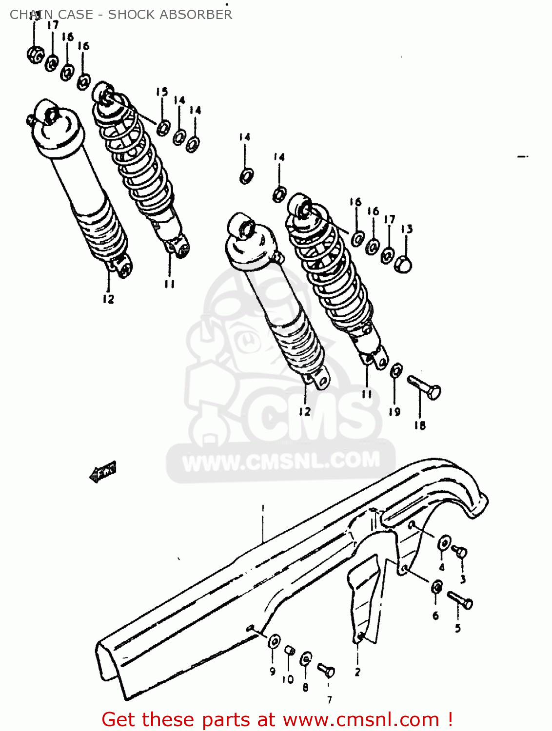 CHAIN CASE - SHOCK ABSORBER GS1000E 1978 (C) GENERAL EXPORT (E01)