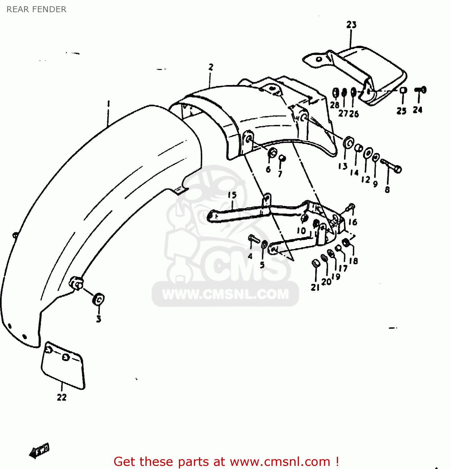 REAR FENDER GS1000E 1978 (C) GENERAL EXPORT (E01)