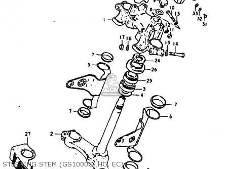 STEERING STEM (GS1000C, HC, EC) - GS1000E 1978 (C) GENERAL EXPORT (E01)