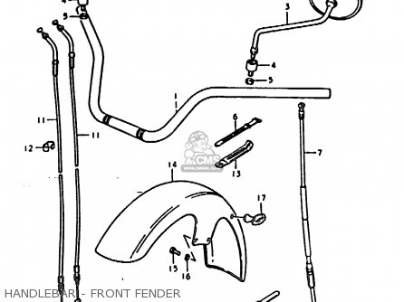 HANDLEBAR - FRONT FENDER - GS1000E 1978 (C) GENERAL EXPORT (E01)