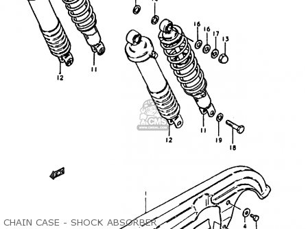 CHAIN CASE - SHOCK ABSORBER - GS1000E 1978 (C) GENERAL EXPORT (E01)
