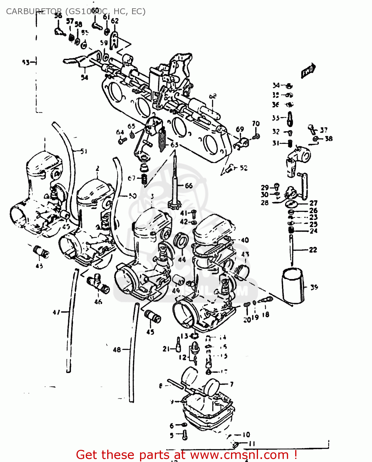 Suzuki GS1000E 1979 (N) GENERAL EXPORT (E01) CARBURETOR (GS1000C, HC ...