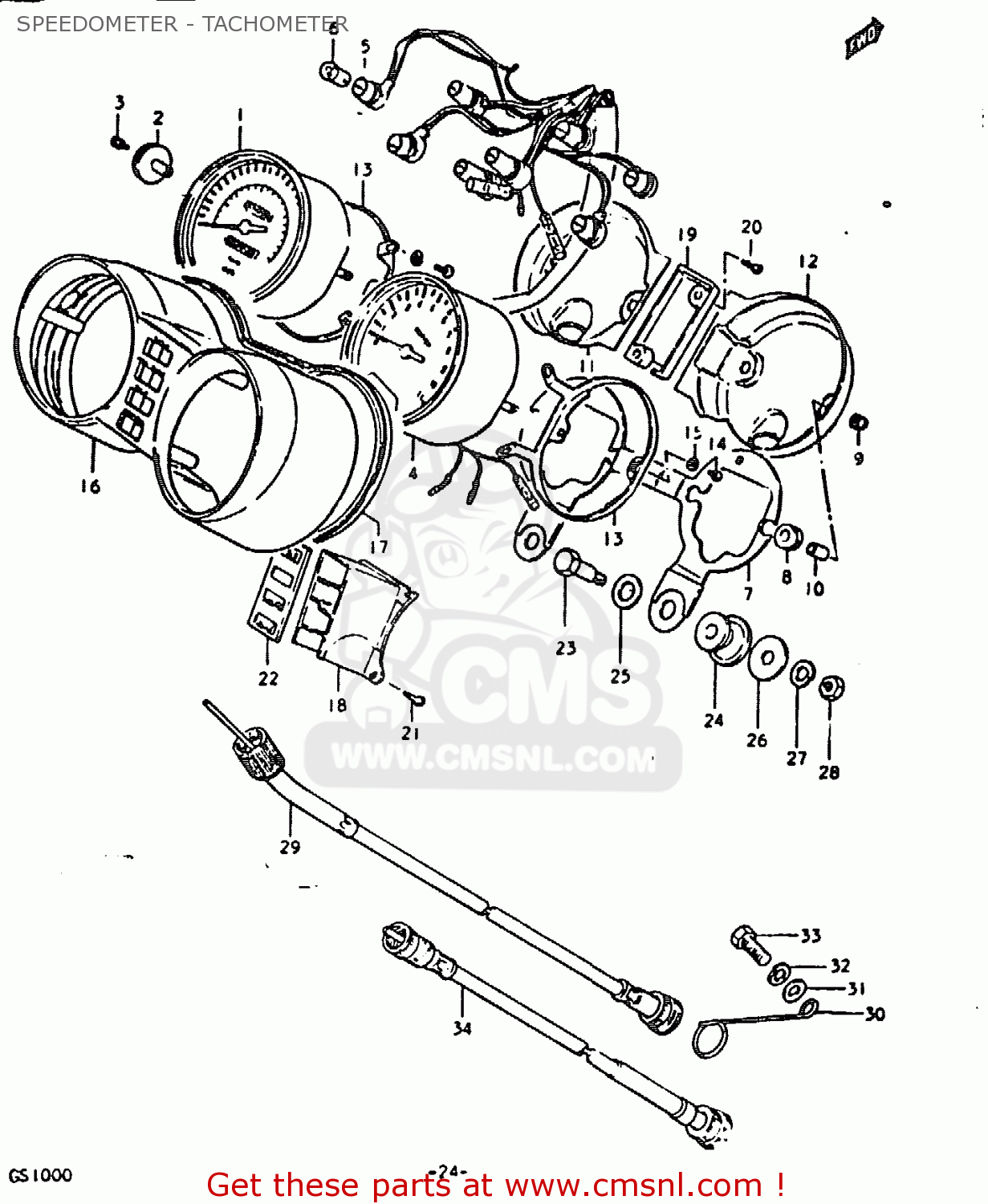 SPEEDOMETER - TACHOMETER GS1000E 1979 (N) GENERAL EXPORT (E01)