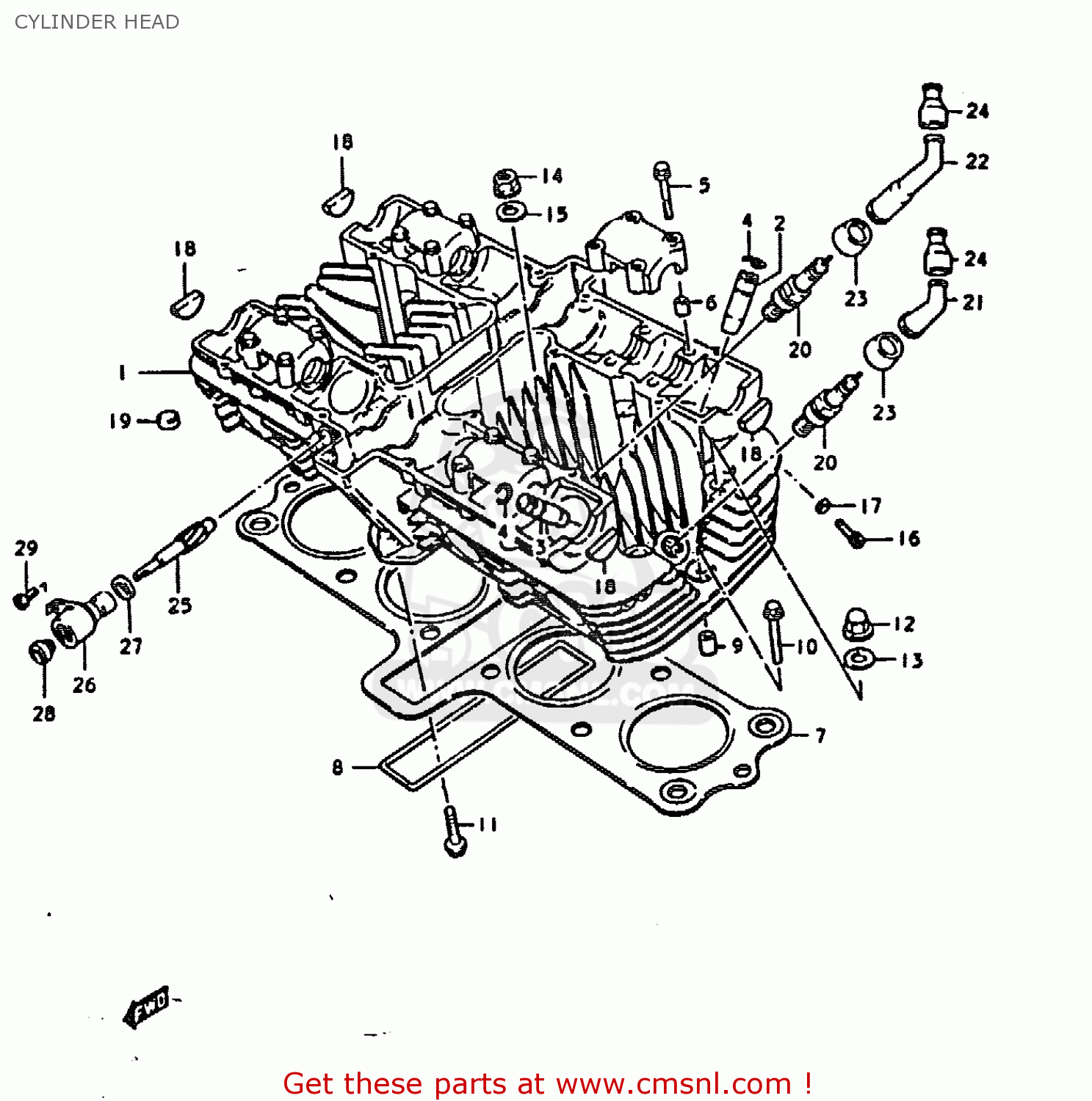 CYLINDER HEAD GS1000E 1979 (N) GENERAL EXPORT (E01)
