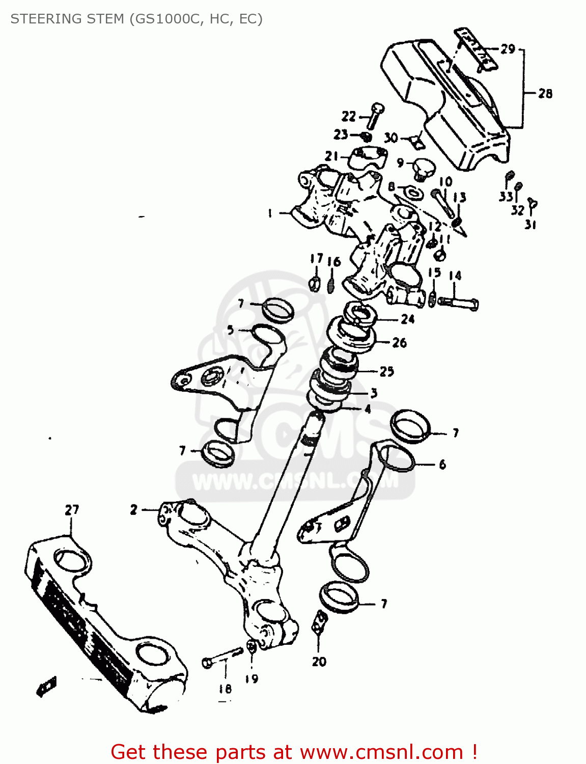 STEERING STEM (GS1000C, HC, EC) GS1000E 1979 (N) GENERAL EXPORT (E01)
