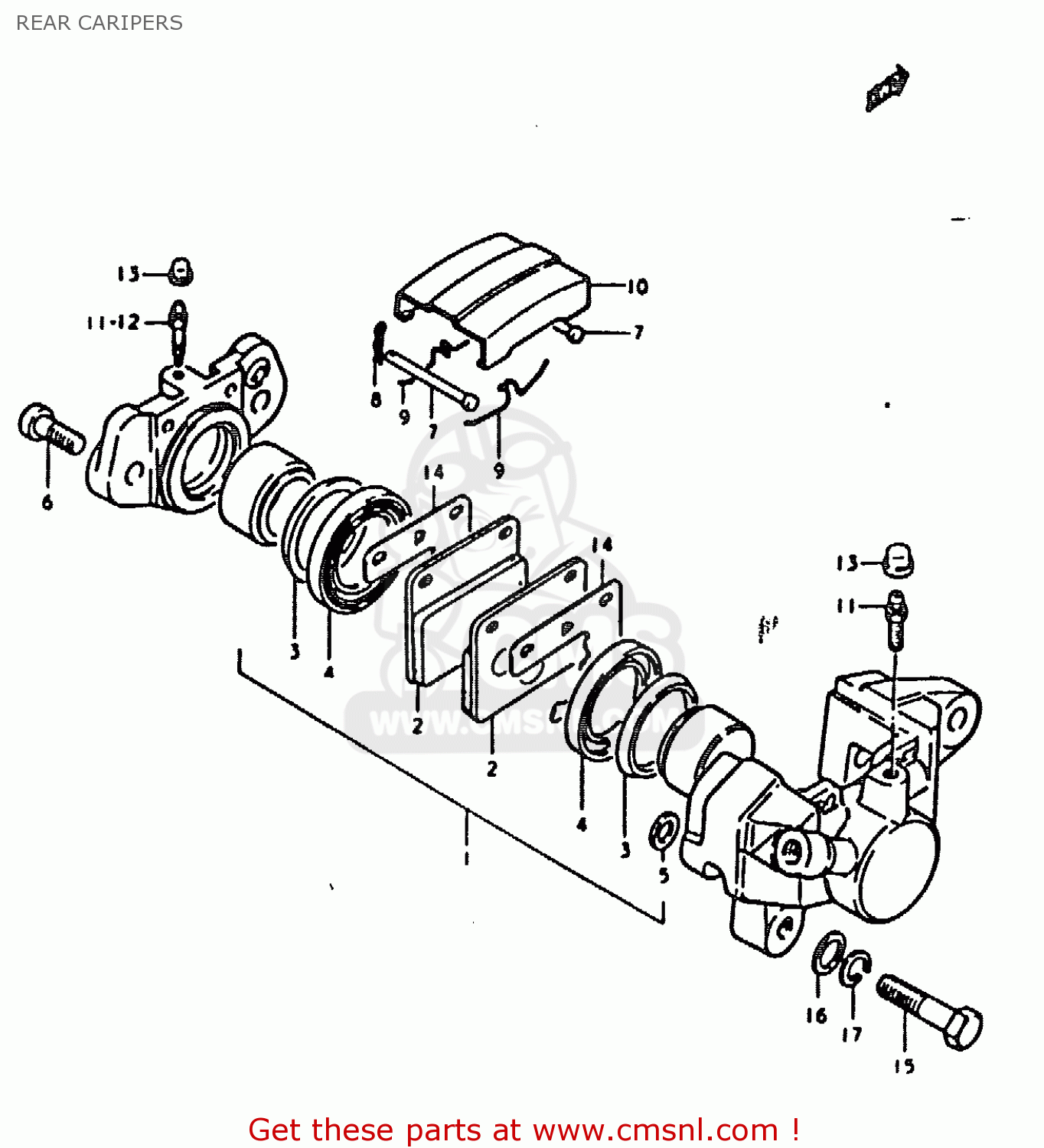 REAR CARIPERS GS1000E 1979 (N) GENERAL EXPORT (E01)