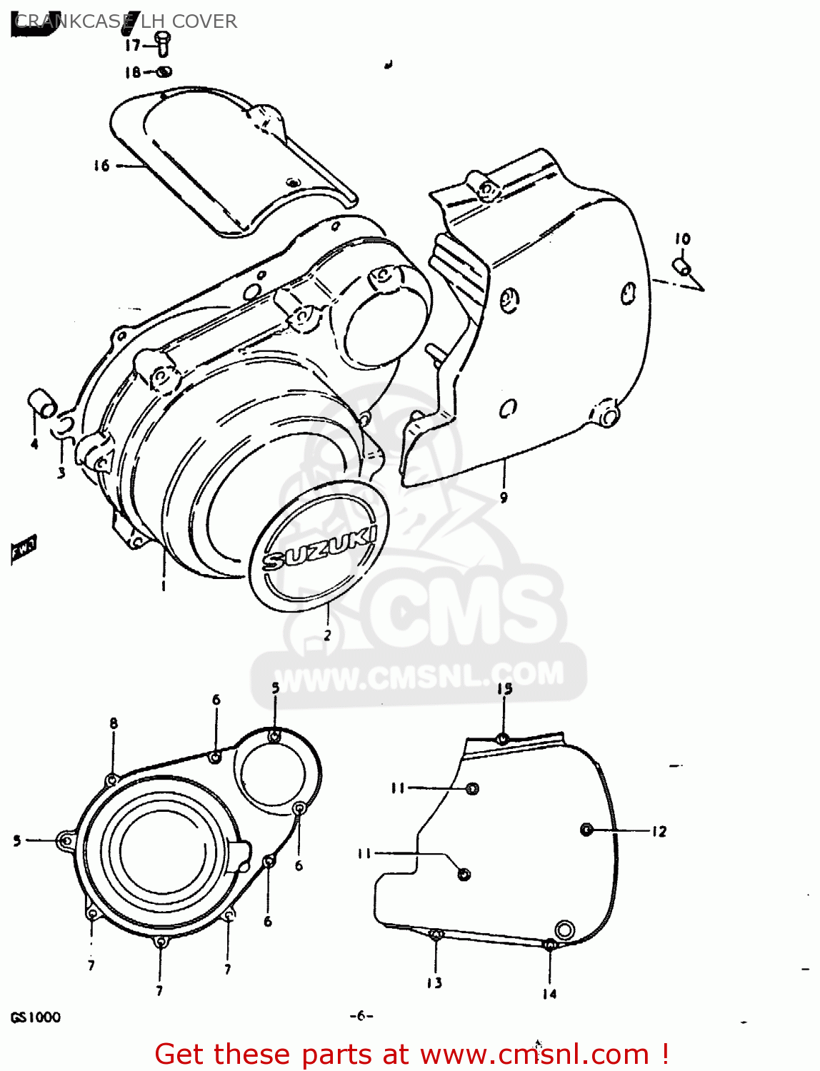 CRANKCASE LH COVER GS1000E 1979 (N) GENERAL EXPORT (E01)