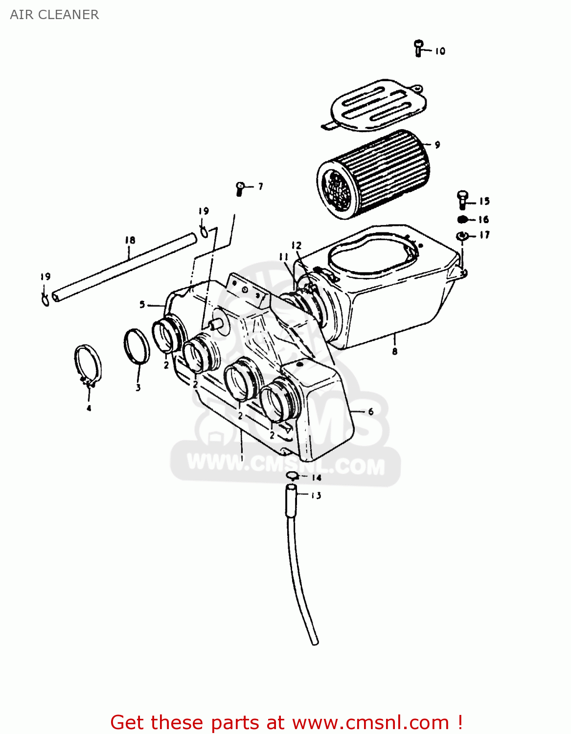 AIR CLEANER GS1000E 1980 (T) (E01 E02 E04 E17 E18 E21 E22 E24 E25 E26 E30 39
