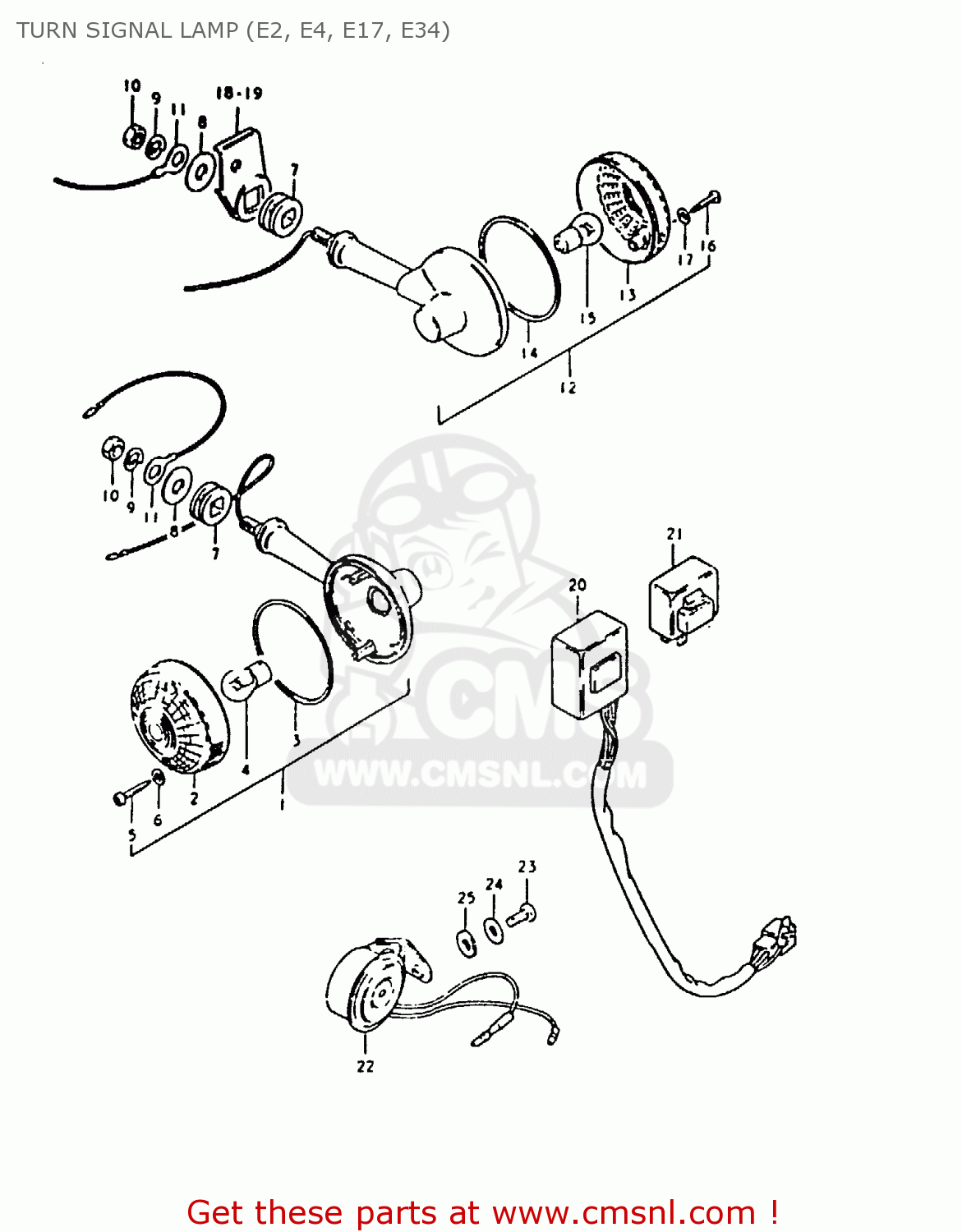 TURN SIGNAL LAMP (E2, E4, E17, E34) GS1000E 1980 (T) (E01 E02 E04 E17 E18 E21 E22 E24 E25 E26 E30 39