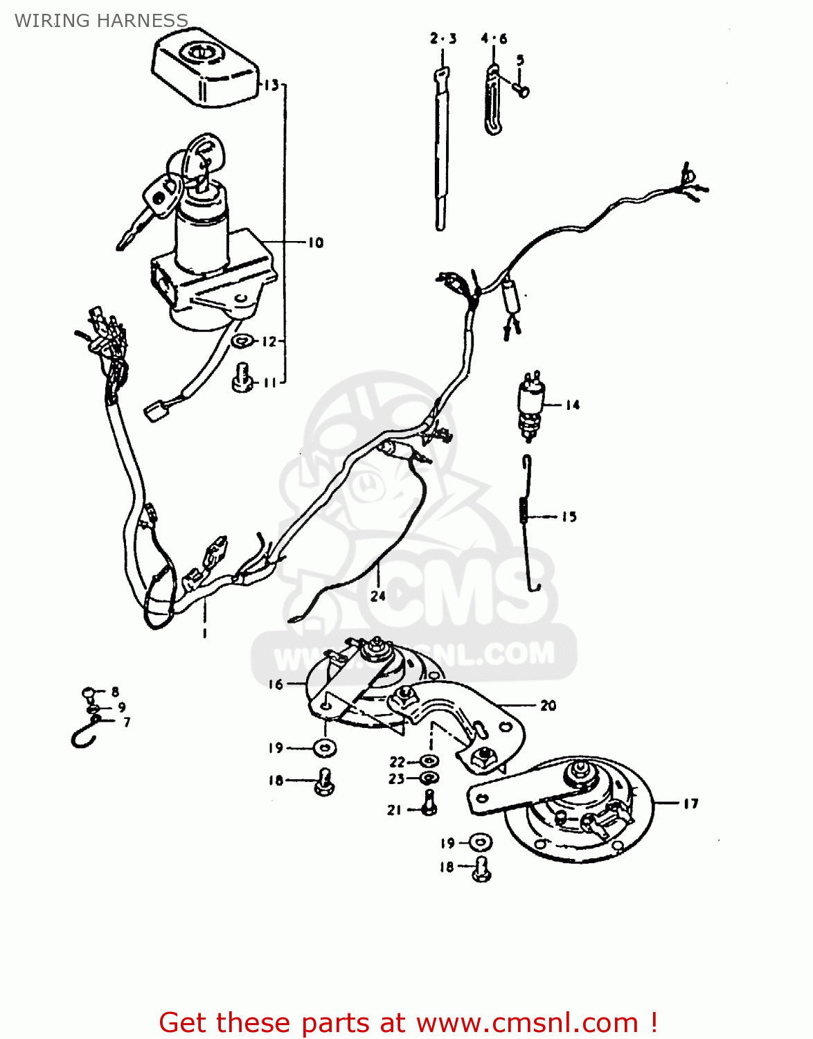 WIRING HARNESS GS1000E 1980 (T) (E01 E02 E04 E17 E18 E21 E22 E24 E25 E26 E30 39