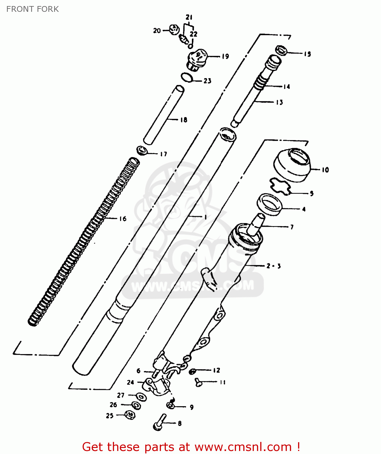 FRONT FORK GS1000E 1980 (T) (E01 E02 E04 E17 E18 E21 E22 E24 E25 E26 E30 39