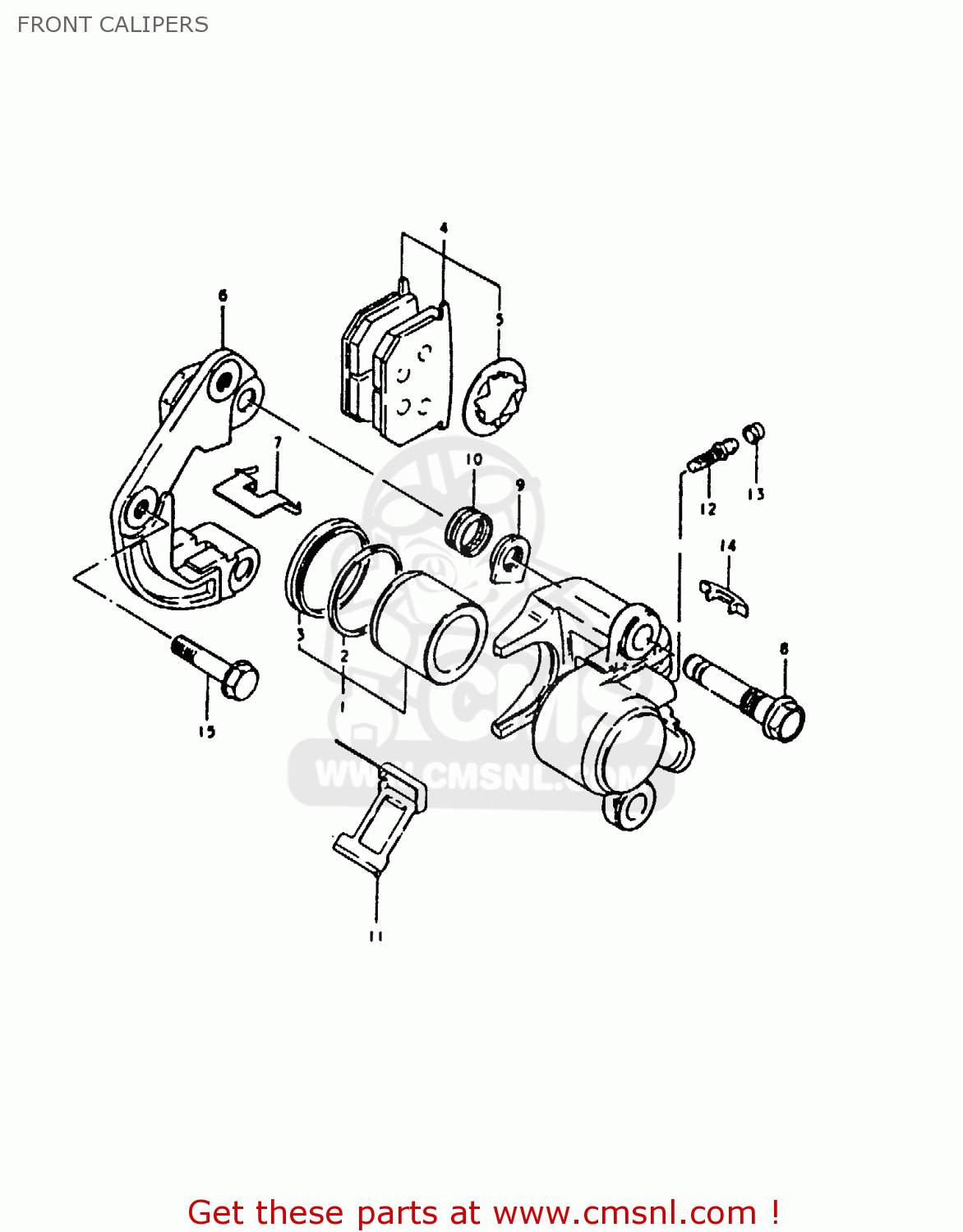 FRONT CALIPERS GS1000E 1980 (T) (E01 E02 E04 E17 E18 E21 E22 E24 E25 E26 E30 39