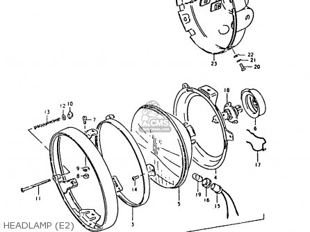 HEADLAMP (E2) - GS1000E 1980 (T) (E01 E02 E04 E17 E18 E21 E22 E24 E25 E26 E30 39