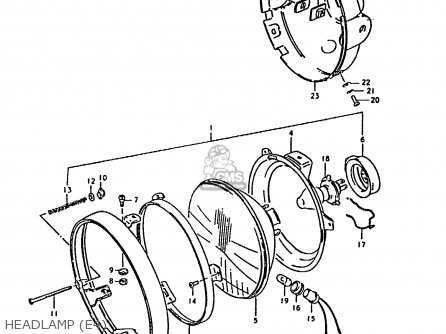 HEADLAMP (E4) - GS1000E 1980 (T) (E01 E02 E04 E17 E18 E21 E22 E24 E25 E26 E30 39