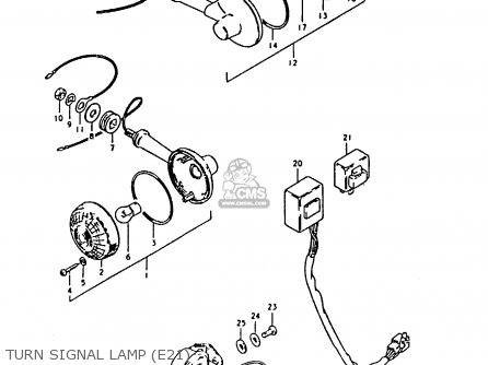 TURN SIGNAL LAMP (E21) - GS1000E 1980 (T) (E01 E02 E04 E17 E18 E21 E22 E24 E25 E26 E30 39