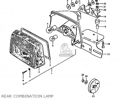 REAR COMBINATION LAMP - GS1000E 1980 (T) (E01 E02 E04 E17 E18 E21 E22 E24 E25 E26 E30 39