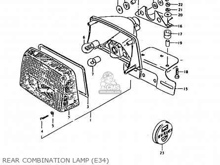REAR COMBINATION LAMP (E34) - GS1000E 1980 (T) (E01 E02 E04 E17 E18 E21 E22 E24 E25 E26 E30 39