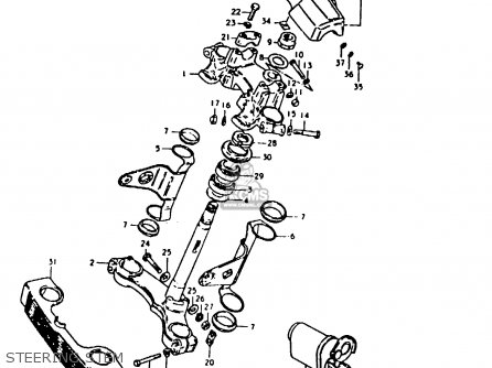 STEERING STEM - GS1000E 1980 (T) (E01 E02 E04 E17 E18 E21 E22 E24 E25 E26 E30 39