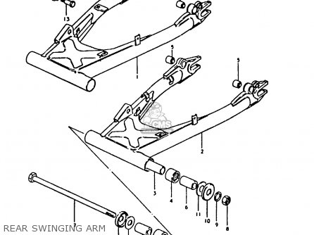 REAR SWINGING ARM - GS1000E 1980 (T) (E01 E02 E04 E17 E18 E21 E22 E24 E25 E26 E30 39
